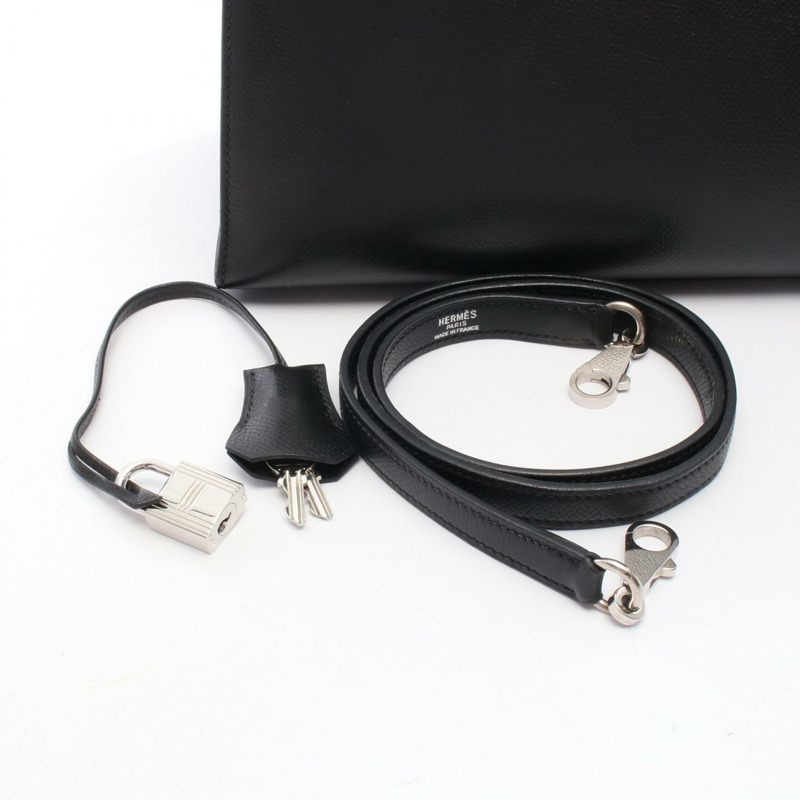 愛馬仕 Kelly 32 單肩手提包，外側縫線 H Courchevel 黑色，二手 SHW-5