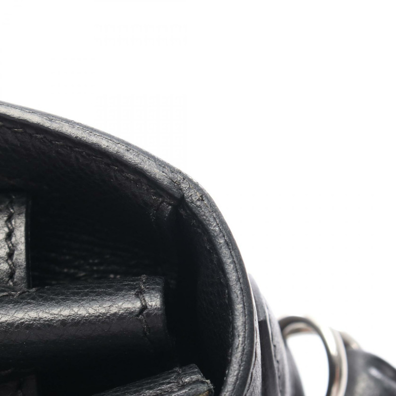 愛馬仕 Kelly 32 單肩手提包，外側縫線 H Courchevel 黑色，二手 SHW-12