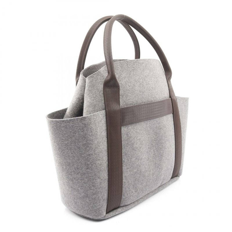HERMES Sac de Pansage Tote 單肩包 U 079956CK 毛氈皮革 gris moyen Ebene-1