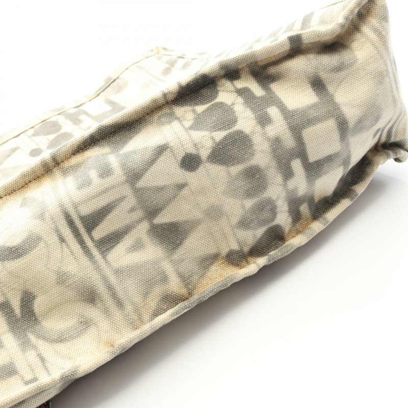 香奈兒 COCO Mark 2Way 鏈條手提包，帆布皮革，米色/棕色，SHW，二手 CC-8