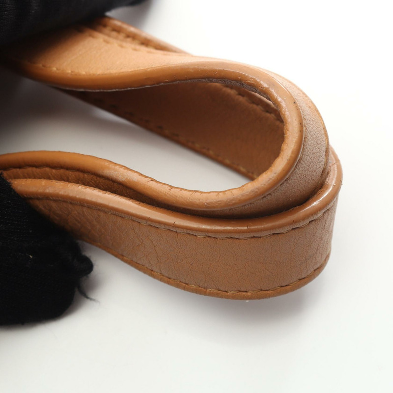 香奈兒 COCO Mark 2Way 鏈條手提包，帆布皮革，米色/棕色，SHW，二手 CC-9