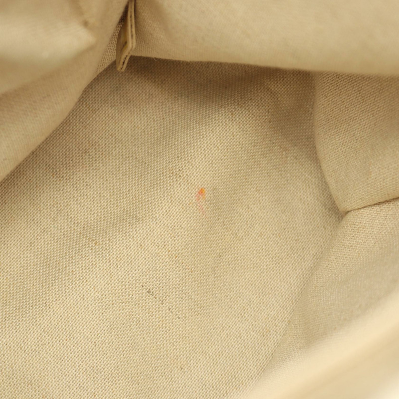 香奈兒 COCO Mark 2Way 鏈條手提包，帆布皮革，米色/棕色，SHW，二手 CC-11