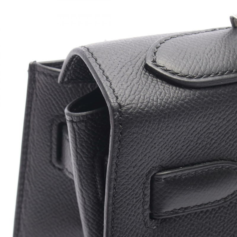 愛馬仕 Kelly 32 肩背包，Epsom 皮革，黑色，二手，女士，帶五金配件。-7