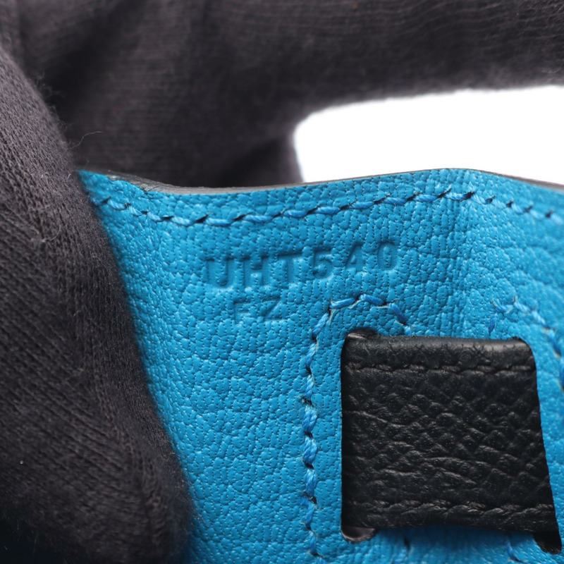 愛馬仕 Kelly 28 Casaque 單肩手提包，Epsom 皮革，黑色/海軍藍，金色五金 U 型-4