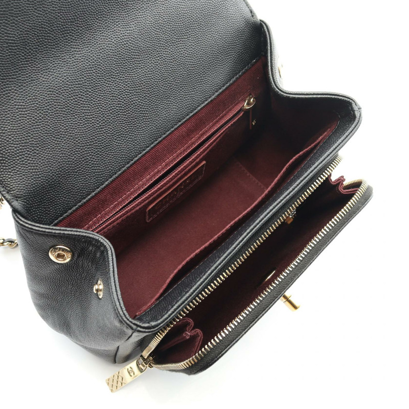 香奈兒 (CHANEL) Business Affinity Matelasse 斜背單肩包，黑色皮革，附鉚釘-2