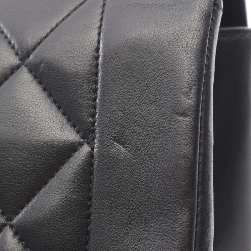 香奈兒 (CHANEL) 絎縫 Diana 翻蓋鏈條單肩背包，羊皮材質，黑色，二手，金色五金-5