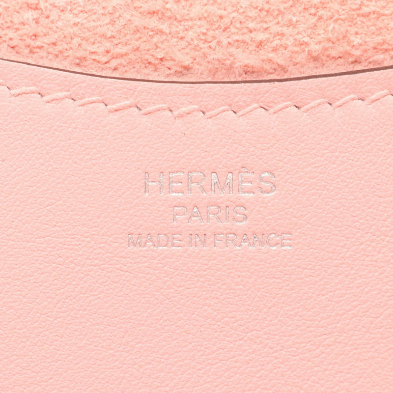 愛馬仕 In the Loop 18 手提包，Taurillon Clemence Swift 皮革，櫻花玫瑰色，銀色五金-3