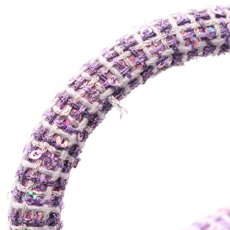 香奈兒 (CHANEL) 絎縫手提鏈條斜挎包，紫色斜紋軟呢，二手女款-6