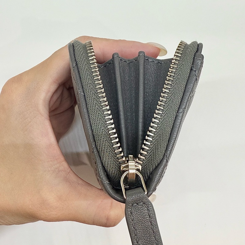 CHANEL - 碳灰色銀釦零錢包-11