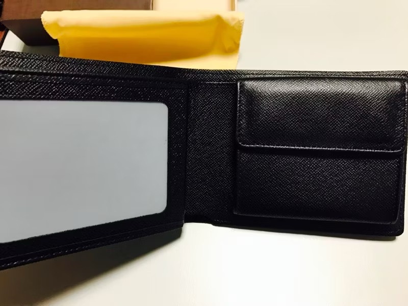 天使熊小舖～法國LV MONOGRAM全新皮夾 短夾黑色限定DAMIER 60015-2