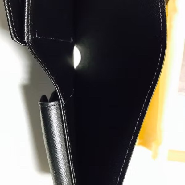 天使熊小舖～法國LV MONOGRAM全新皮夾 短夾黑色限定DAMIER 60015-3