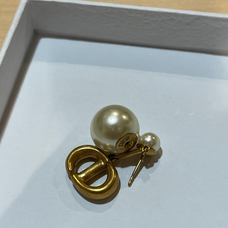 Dior 經典珍珠耳環 CD 復古金-4
