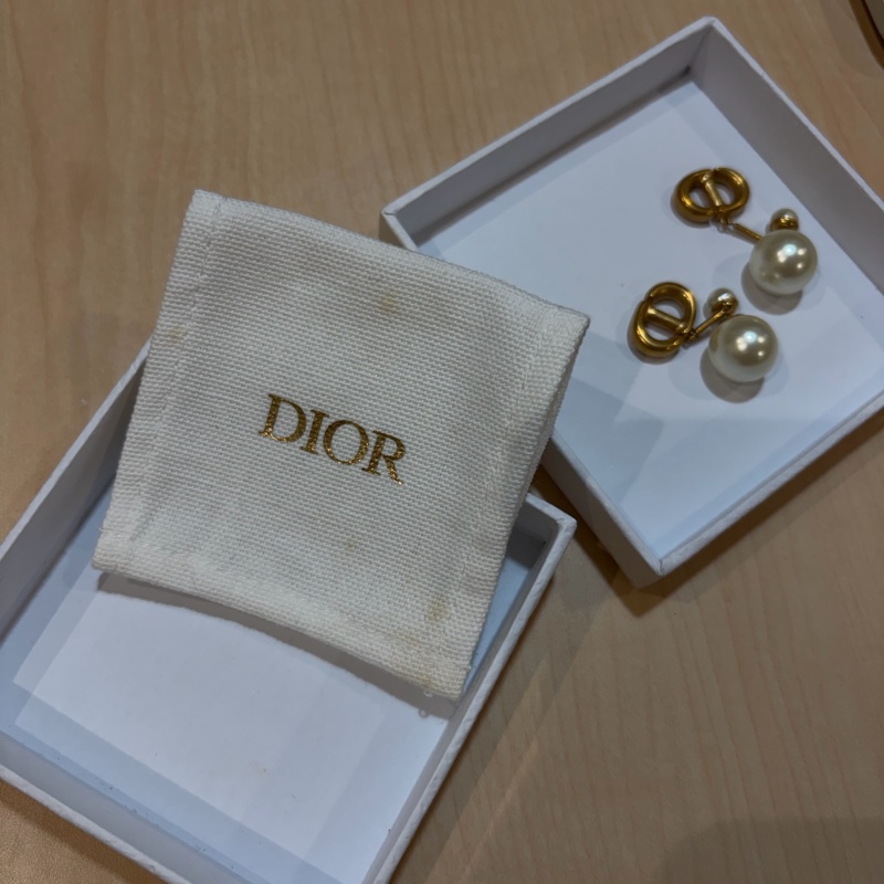 Dior 經典珍珠耳環 CD 復古金-6