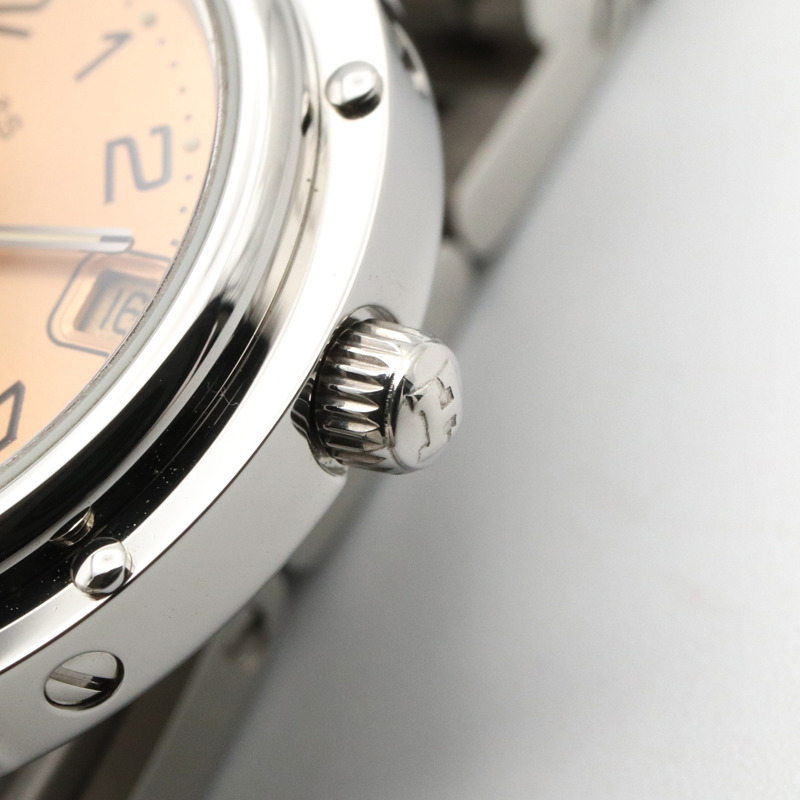 粉色錶盤 不鏽鋼 Clipper 腕錶【HERMES 愛馬仕】 CL4.210-5