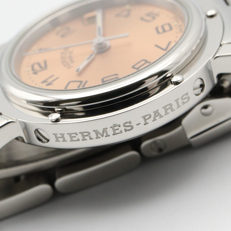 粉色錶盤 不鏽鋼 Clipper 腕錶【HERMES 愛馬仕】 CL4.210-10