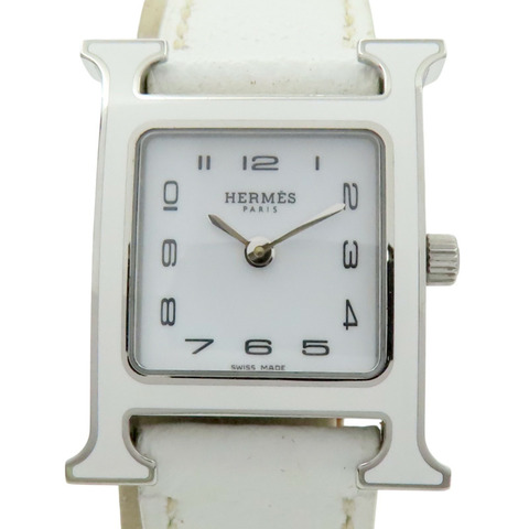 白色錶盤 皮帶 不鏽鋼 Heure H 腕錶【HERMES 愛馬仕】 HH1.220