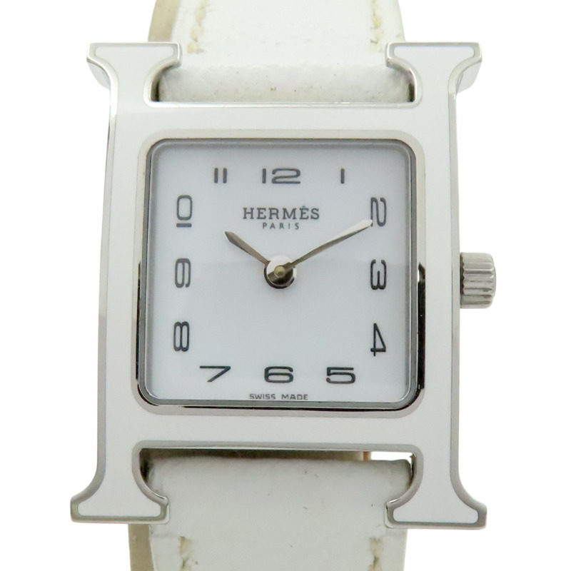 白色錶盤 皮帶 不鏽鋼 Heure H 腕錶【HERMES 愛馬仕】 HH1.220-0