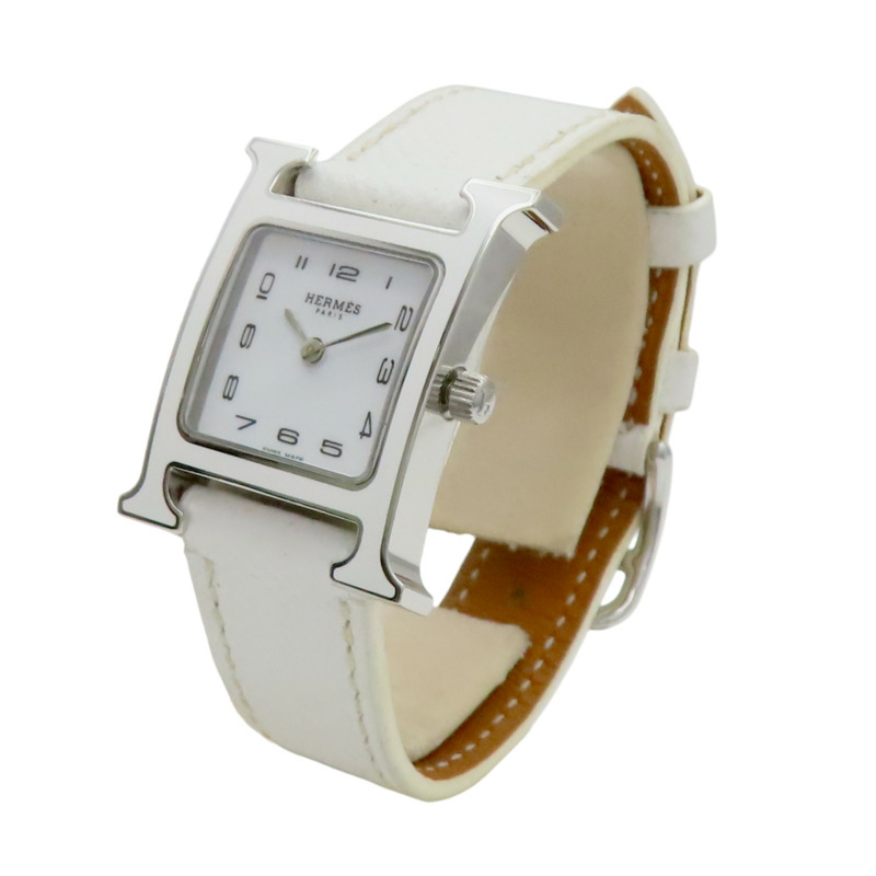 白色錶盤 皮帶 不鏽鋼 Heure H 腕錶【HERMES 愛馬仕】 HH1.220-3