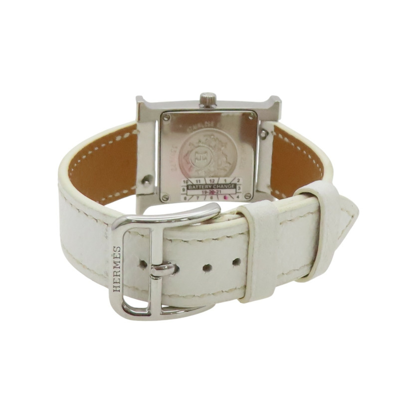 白色錶盤 皮帶 不鏽鋼 Heure H 腕錶【HERMES 愛馬仕】 HH1.220-4