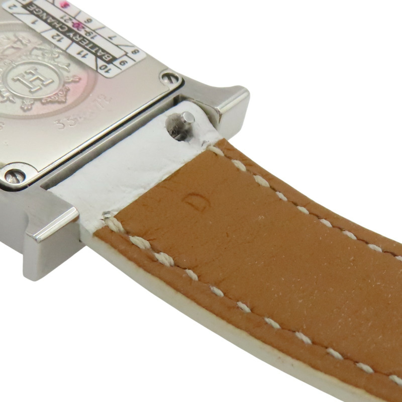 白色錶盤 皮帶 不鏽鋼 Heure H 腕錶【HERMES 愛馬仕】 HH1.220-13