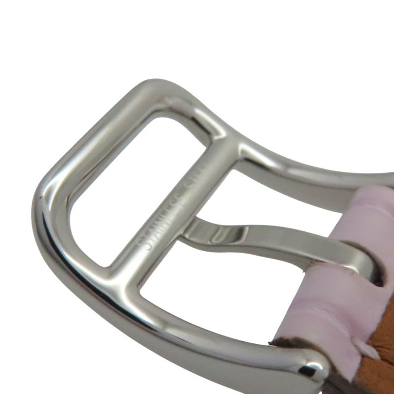 白色錶盤 皮帶 不鏽鋼 鑽框 Arceau 腕錶【HERMES 愛馬仕】 AR13.430-10