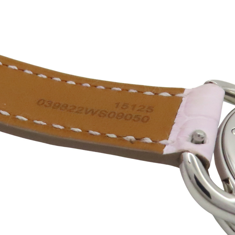 白色錶盤 皮帶 不鏽鋼 鑽框 Arceau 腕錶【HERMES 愛馬仕】 AR13.430-14