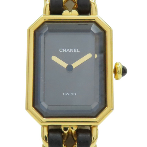 黑色錶盤 皮革鍊帶 Premiere XL 腕錶【CHANEL 香奈兒】 H0001