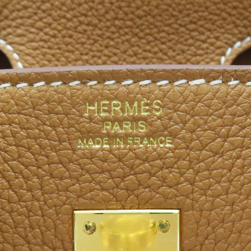 棕色 Togo牛皮 Birkin 25 柏金包 手提包 金扣 U刻【HERMES 愛馬仕】 U刻印/Gold/GHW-7