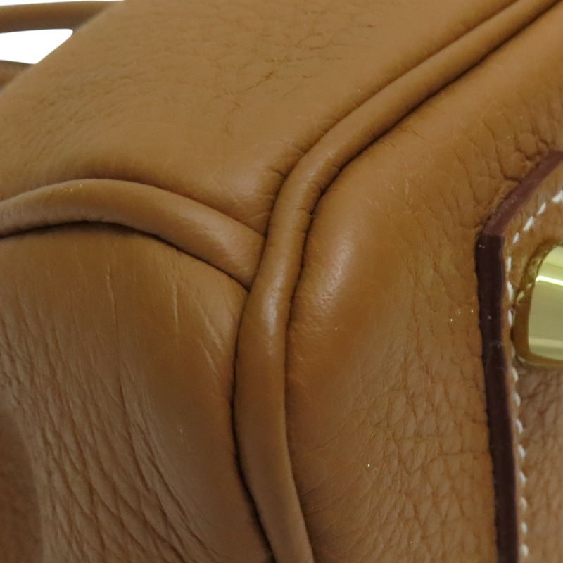 棕色 Togo牛皮 Birkin 25 柏金包 手提包 金扣 U刻【HERMES 愛馬仕】 U刻印/Gold/GHW-12