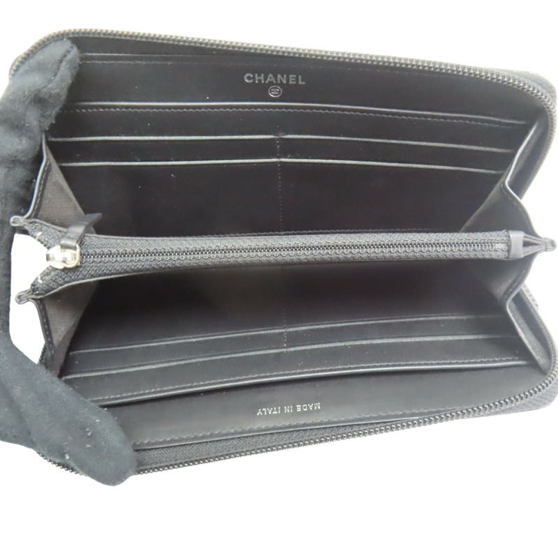 黑色漆皮 Boy 拉鍊長夾 A68912【CHANEL 香奈兒】 A68912-4