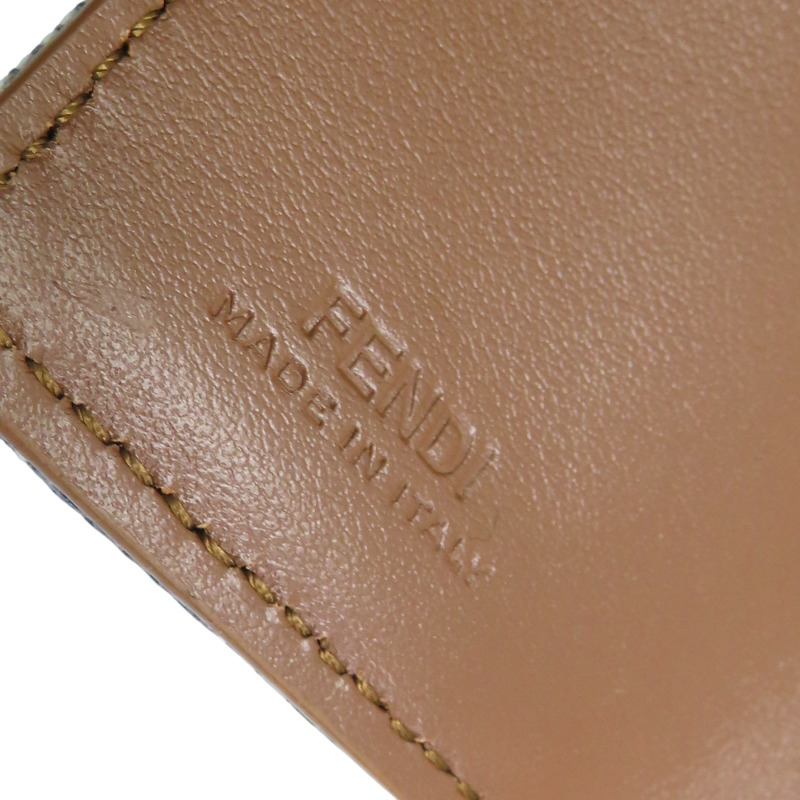 灰色 提花帆布 金扣 三折短夾 8M0395【FENDI 芬迪】 8M0395-6