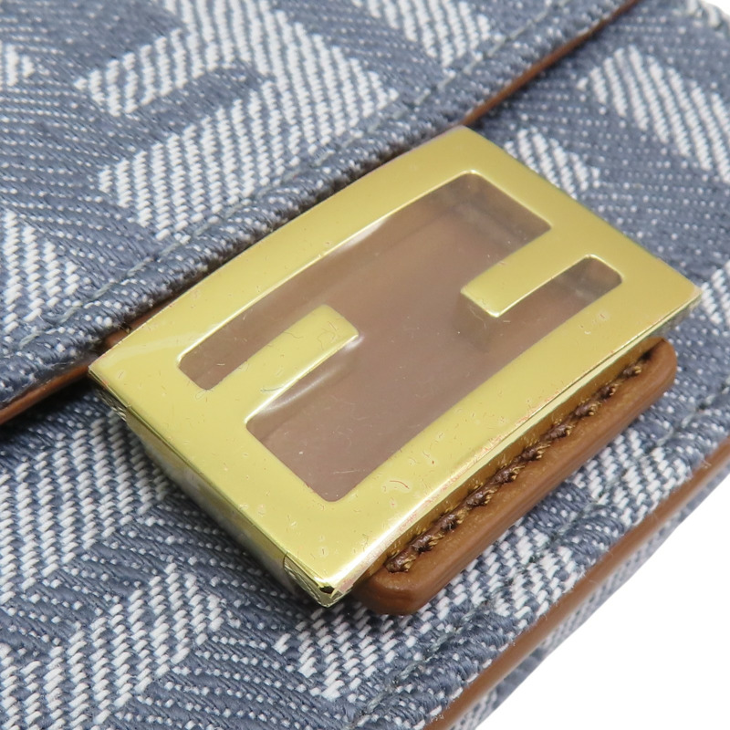 灰色 提花帆布 金扣 三折短夾 8M0395【FENDI 芬迪】 8M0395-8