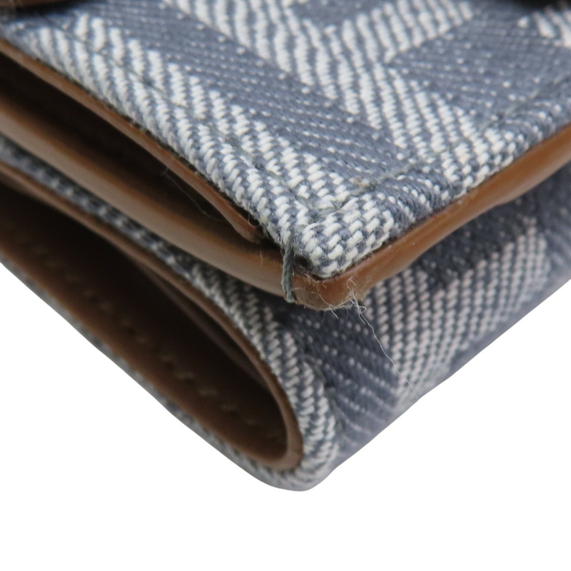 灰色 提花帆布 金扣 三折短夾 8M0395【FENDI 芬迪】 8M0395-10