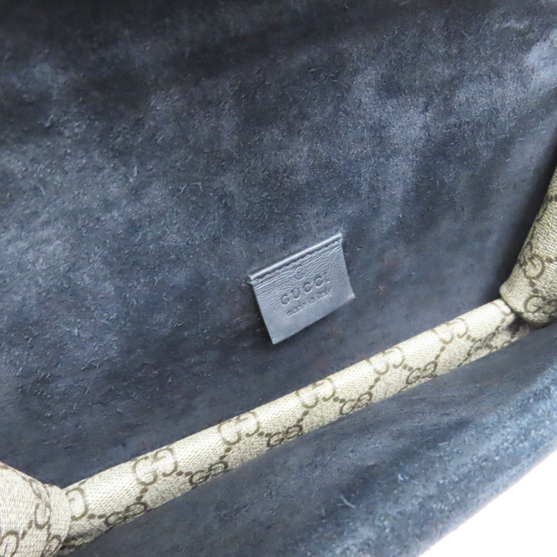 烏木色 PVC帆布 鏈帶肩背包【GUCCI 古馳】 499623-4