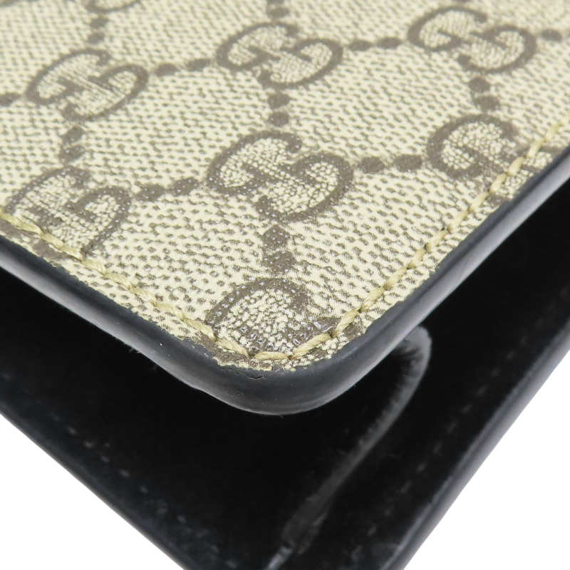 烏木色 PVC帆布 鏈帶肩背包【GUCCI 古馳】 499623-12