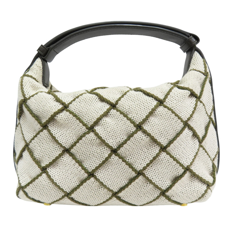 米色帆布 綠線 Wallace 手提包【BOTTEGA VENETA BV 寶緹嘉】-1