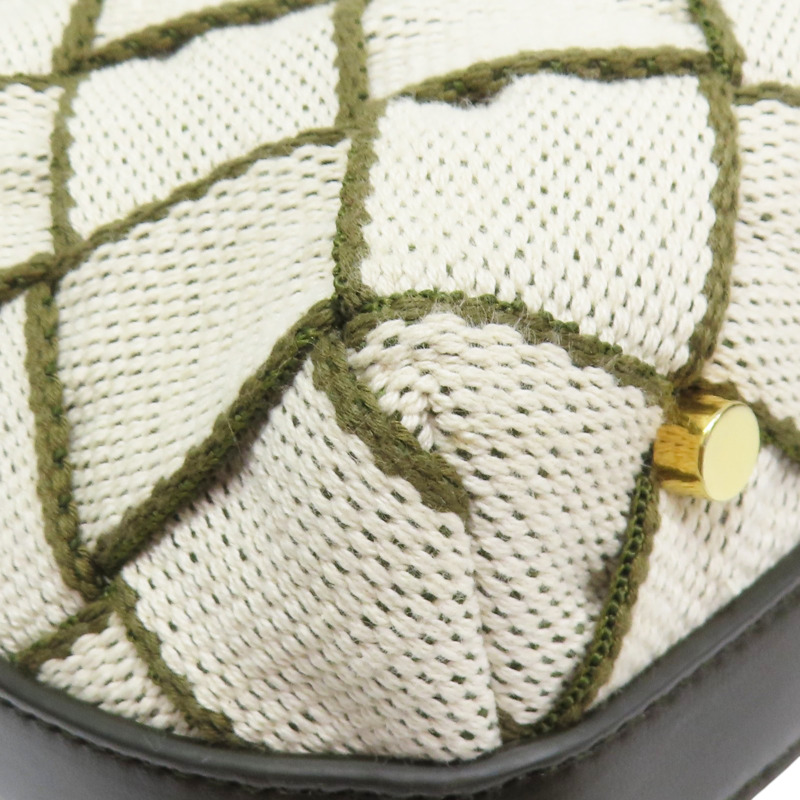 米色帆布 綠線 Wallace 手提包【BOTTEGA VENETA BV 寶緹嘉】-11