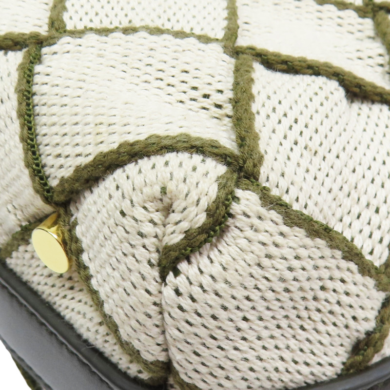 米色帆布 綠線 Wallace 手提包【BOTTEGA VENETA BV 寶緹嘉】-12