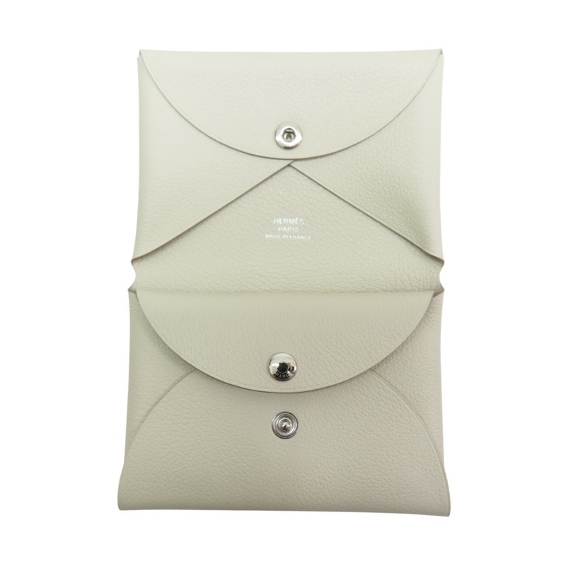 瀝青灰色 evercolor牛皮 Calvi Duo 零錢包 D刻【HERMES 愛馬仕】-4