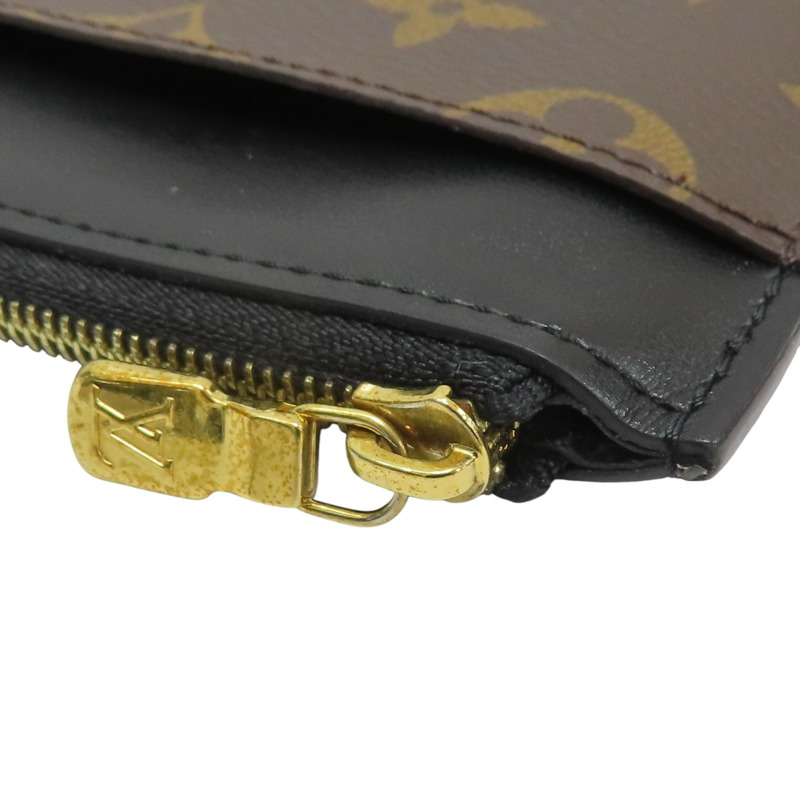 黑/棕色 原花帆布 拉鍊薄長夾 M80348【LOUIS VUITTON LV 路易威登】 M80348-11