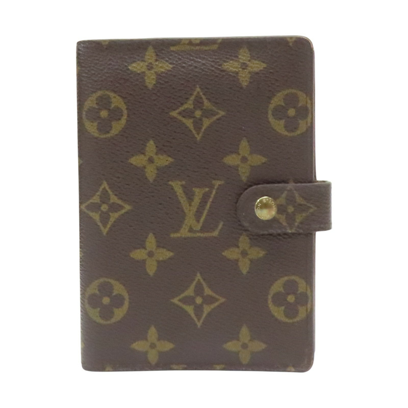 棕色 原花帆布 金扣 筆記本套 R20005【LOUIS VUITTON LV 路易威登】 R20005-0