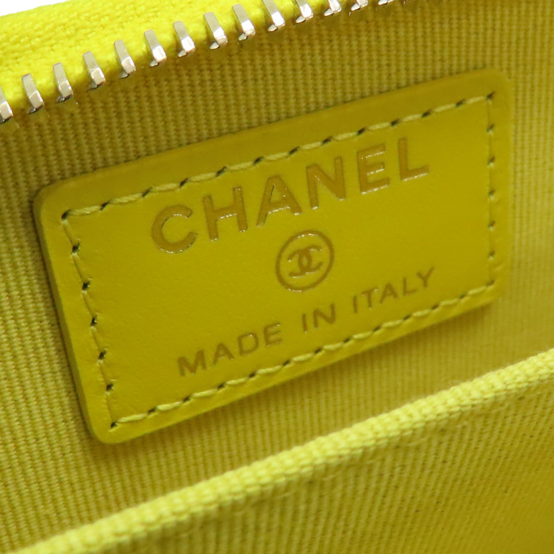 黃色 菱格紋 羊皮 19 card holder 卡夾 零錢包【CHANEL 香奈兒】-5