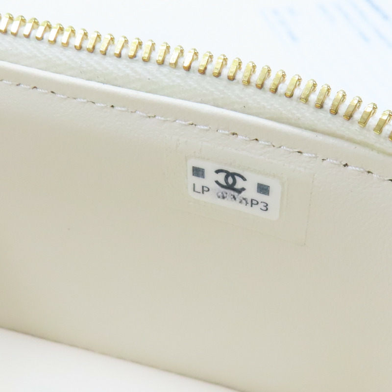 白色 菱格紋 荔枝牛皮 鍊帶 化妝箱 肩背包【CHANEL 香奈兒】 AP4688-9