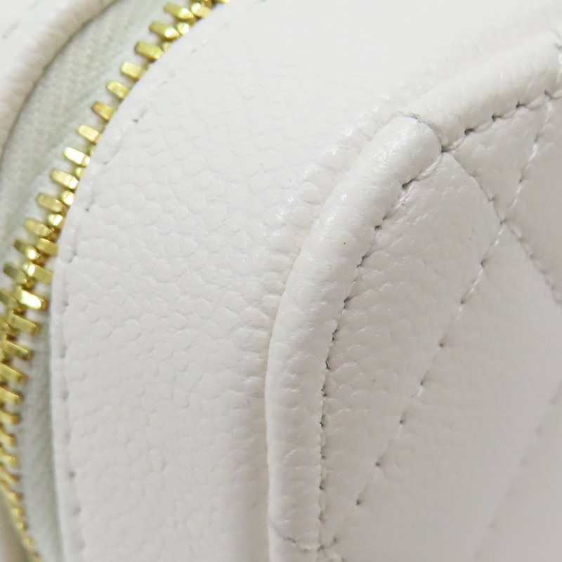 白色 菱格紋 荔枝牛皮 鍊帶 化妝箱 肩背包【CHANEL 香奈兒】 AP4688-16