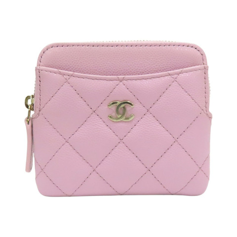 粉色牛皮 菱格紋 荔枝紋 零錢包 AP2061【CHANEL 香奈兒】 AP2061