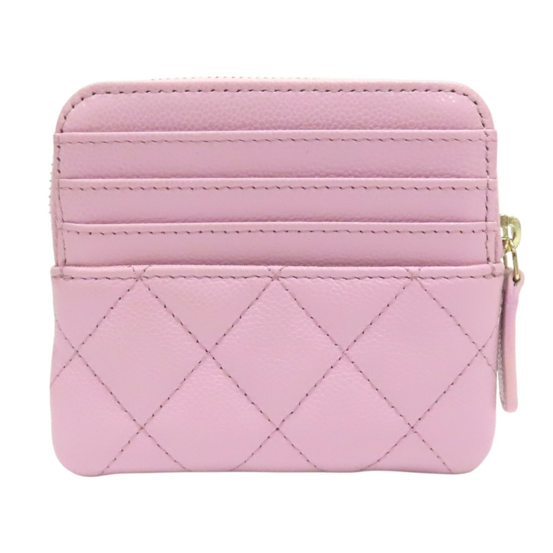粉色牛皮 菱格紋 荔枝紋 零錢包 AP2061【CHANEL 香奈兒】 AP2061-1