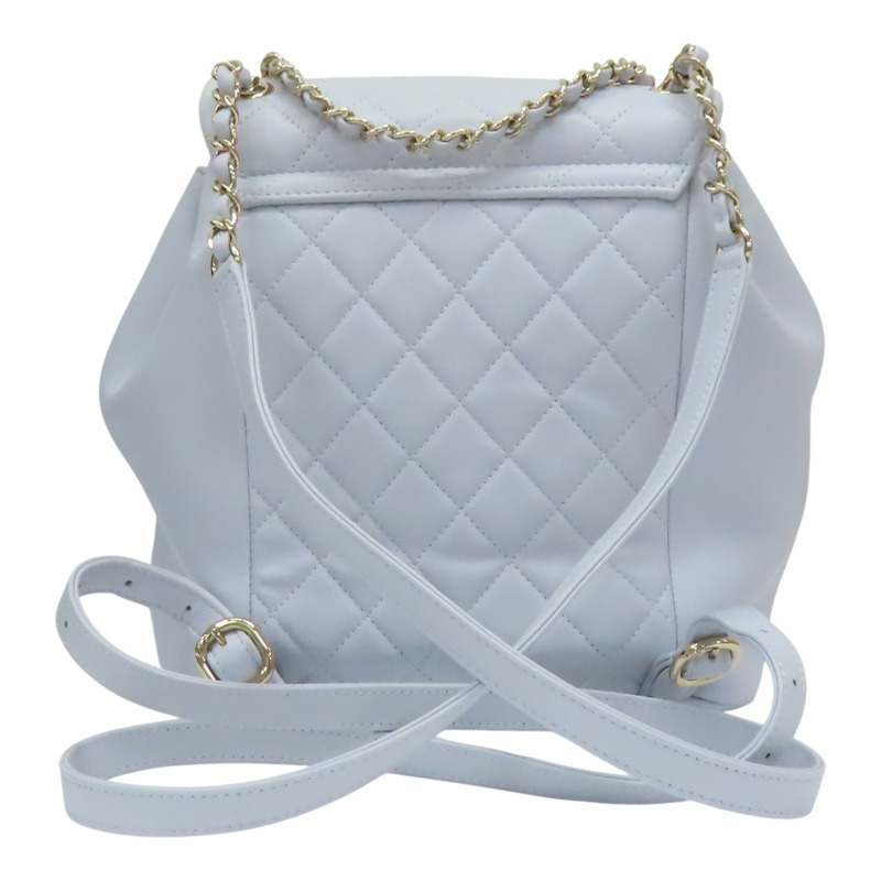 淡藍色 菱格紋牛皮 後背包 AS3618【CHANEL 香奈兒】 AS3618-1