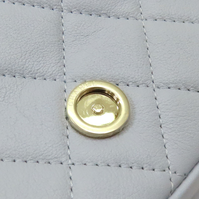 淡藍色 菱格紋牛皮 後背包 AS3618【CHANEL 香奈兒】 AS3618-11