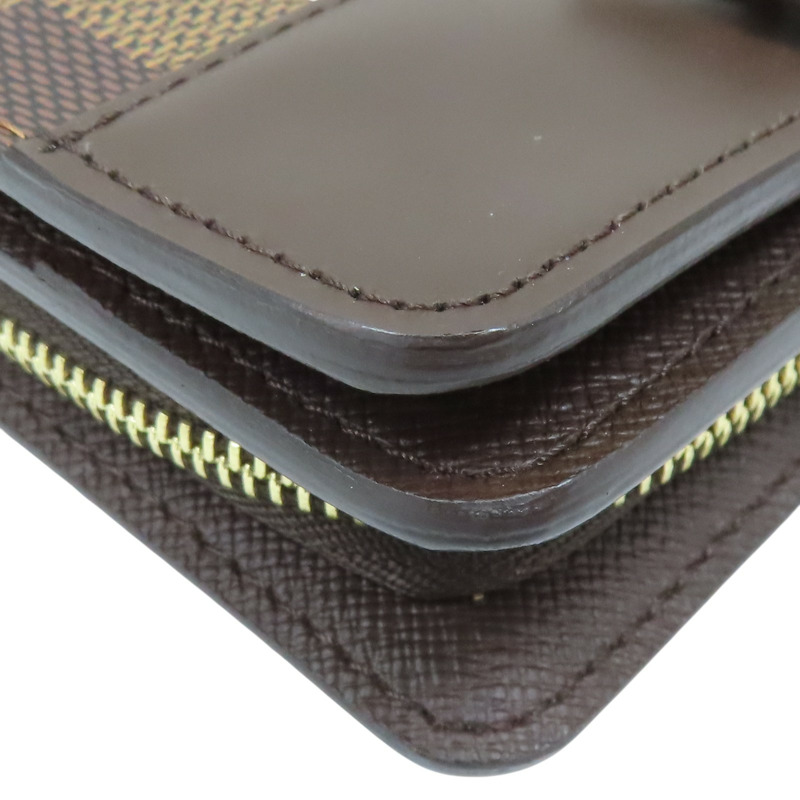 棕色 棋盤格 帆布 金扣 Compact 中夾 N61668【LOUIS VUITTON LV 路易威登】 N61668-13