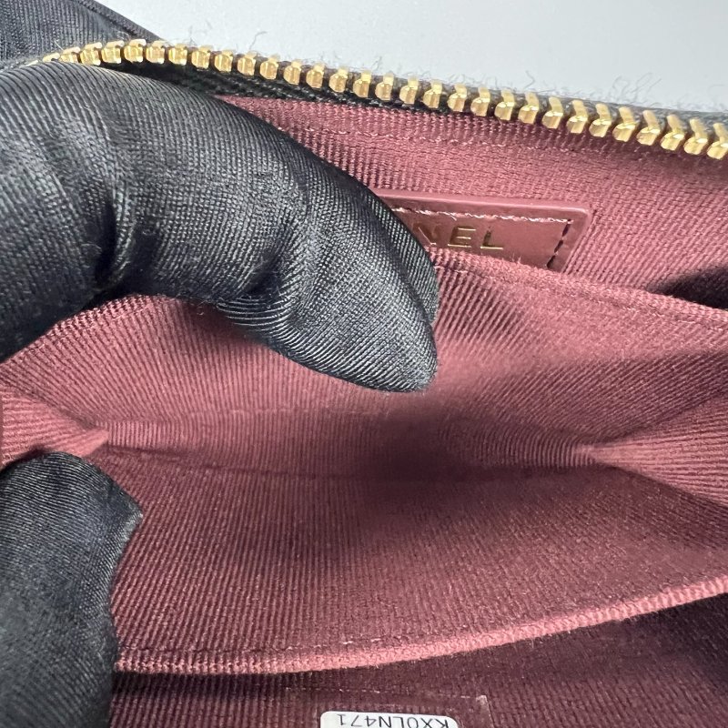 CHANEL CFㄇ拉零錢包荔枝黑 晶片款-6